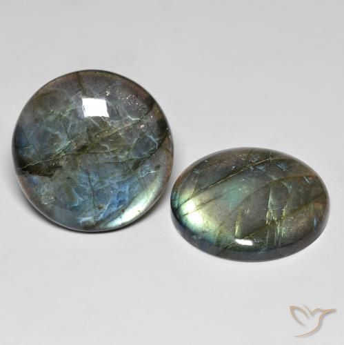 65.90 ctw Multicolor Labradorite Stones, Natural Labradorite in Round Cabochon Shape for Sale