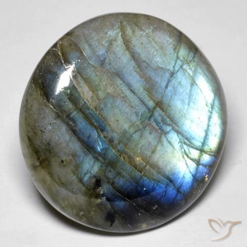 31.27ct Natural Multicolor Labradorite, Round, Translucent