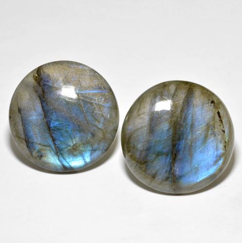 Multicolor Labradorite Gem - 29.9ct Round Cabochon (ID: 608847)
