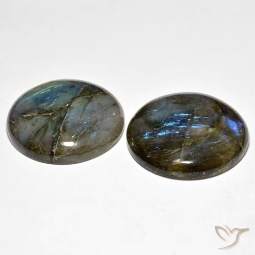 Labradorite Gemstones in 25.8 mm Size for Sale, Labradorite Stones in Multicolor Color