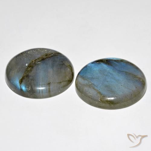 Labradorite Gemstones in 25.4 mm Size for Sale, Labradorite Stones in Multicolor Color