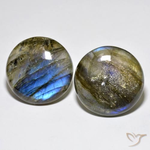 60.56 ct Round Labradorite, 25.2 mm From Madagascar, Photo A