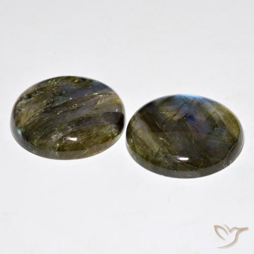 Labradorite Gemstones in 25.2 mm Size for Sale, Labradorite Stones in Multicolor Color