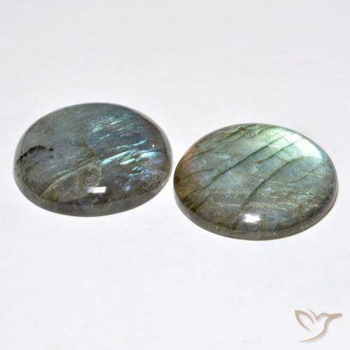 Labradorite Gemstones in 25.3 mm Size for Sale, Labradorite Stones in Multicolor Color