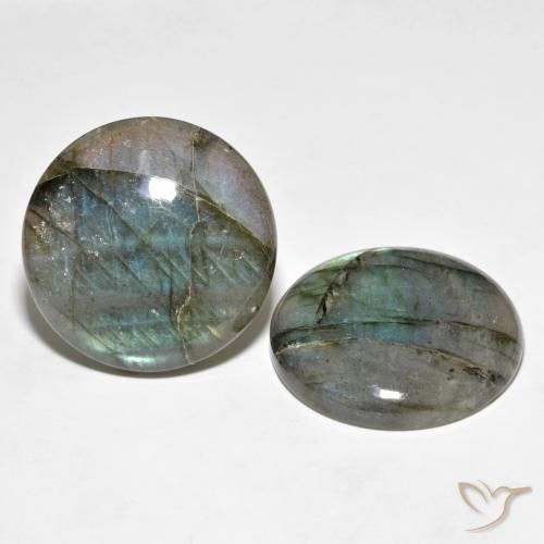 62.48 ctw Multicolor Labradorite Stones, Natural Labradorite in Round Cabochon Shape for Sale