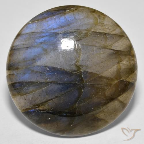 33.19 ct Multicolor Labradorite Stone, Natural Labradorite in Round Cabochon Shape for Sale