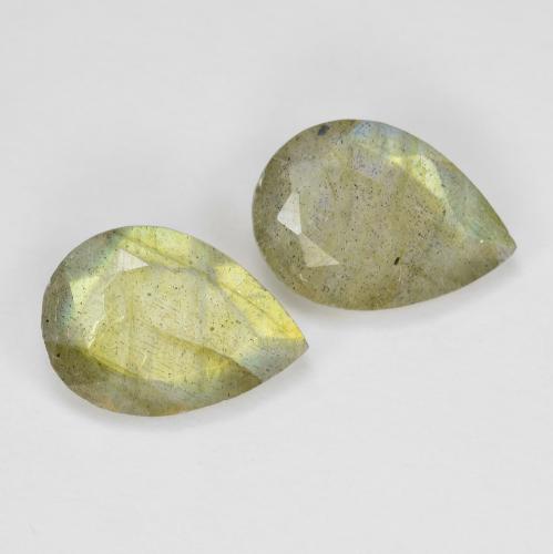 Multicolor Labradorite Gem - 1.6ct Pear Facet (ID: 611461)