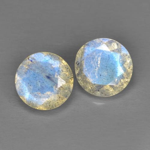 マルチカラー ラブラドライト 宝石 - 0.8ct ラウンドファセット (ID: 611888)