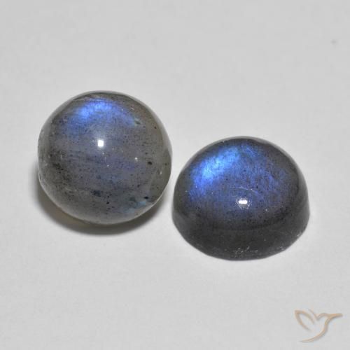 4.80 ctw Multicolor Labradorite Stones, Natural Labradorite in Round Cabochon Shape for Sale