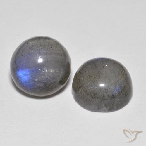 4.87 ctw Multicolor Labradorite Stones, Natural Labradorite in Round Cabochon Shape for Sale