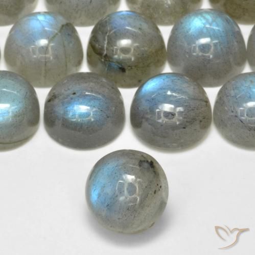 22.19 ctw Multicolor Labradorite Stones, Natural Labradorite in Round Cabochon Shape for Sale
