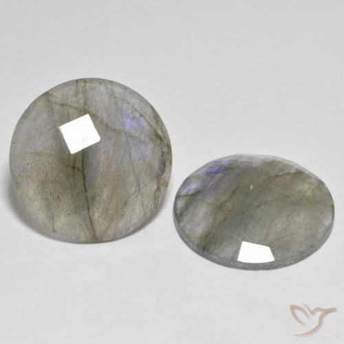 25.88 ctw Multicolor Labradorite Stones, Natural Labradorite in Round Checkerboard Shape for Sale
