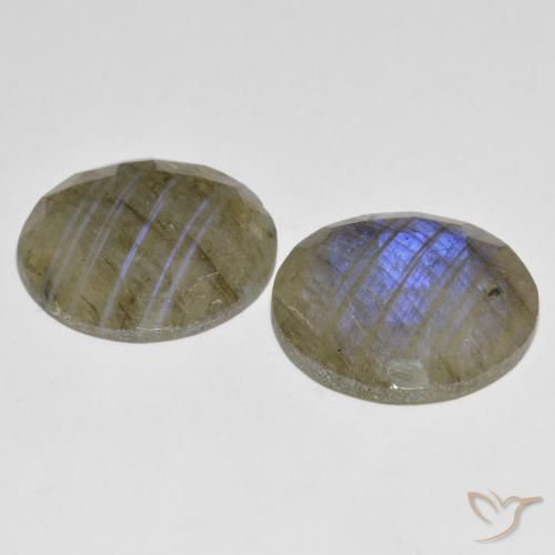 Labradorite Gemstones in 20 mm (calibrated) Size for Sale, Labradorite Stones in Multicolor Color