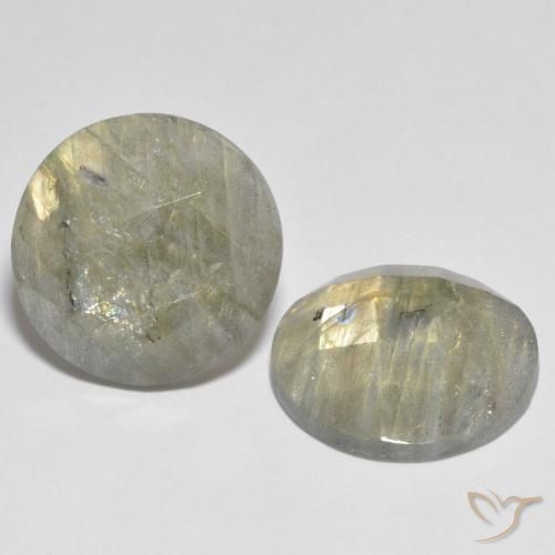 17.31 ctw Multicolor Labradorite Stones, Natural Labradorite in Round Checkerboard Shape for Sale