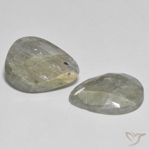 10.81 ctw Multicolor Labradorite Stones, Natural Labradorite in Pear Checkerboard Shape for Sale