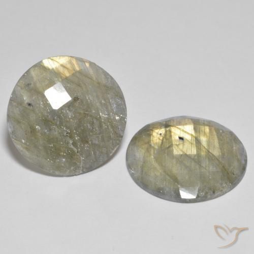 23.17 ctw Multicolor Labradorite Stones, Natural Labradorite in Round Checkerboard Shape for Sale
