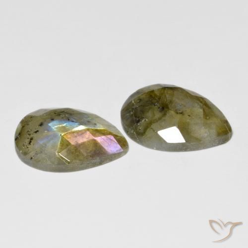 Labradorite Gemstones in 18 x 13 mm (calibrated) Size for Sale, Labradorite Stones in Multicolor Color