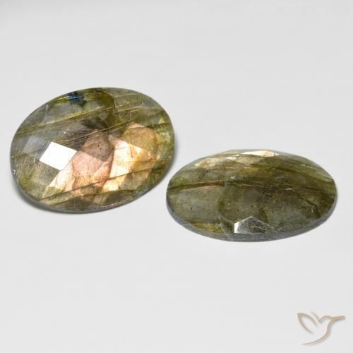 31.65 ctw Multicolor Labradorite Stones, Natural Labradorite in Oval Checkerboard Shape for Sale