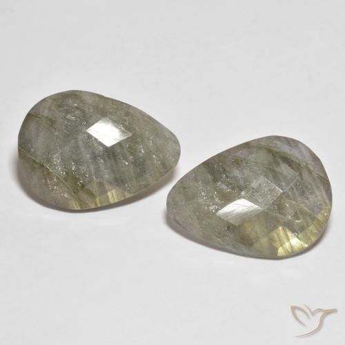 19.56 ct Pear Checkerboard Labradorite, 20.2 x 14.9 mm From Madagascar, Photo A