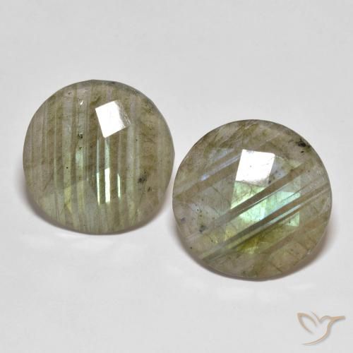 15.21 ct Round Checkerboard Labradorite, 16.4 mm From Madagascar, Photo A