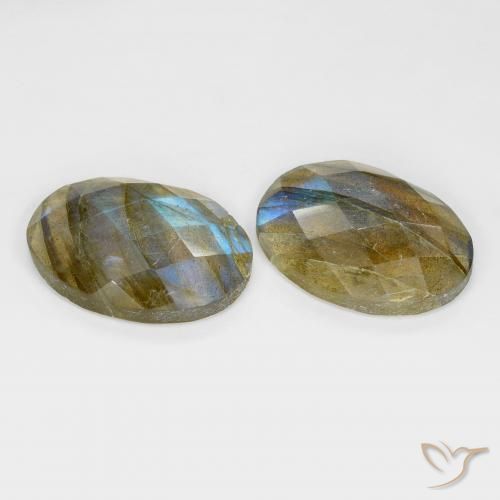 Labradorite Gemstones in 18 x 13 mm (calibrated) Size for Sale, Labradorite Stones in Multicolor Color