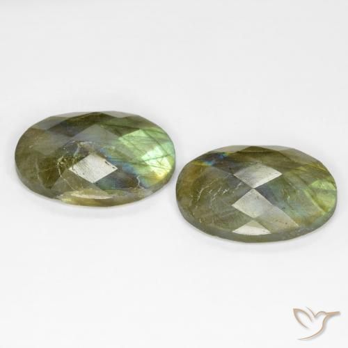 Labradorite Gemstones in 18 x 13 mm (calibrated) Size for Sale, Labradorite Stones in Multicolor Color