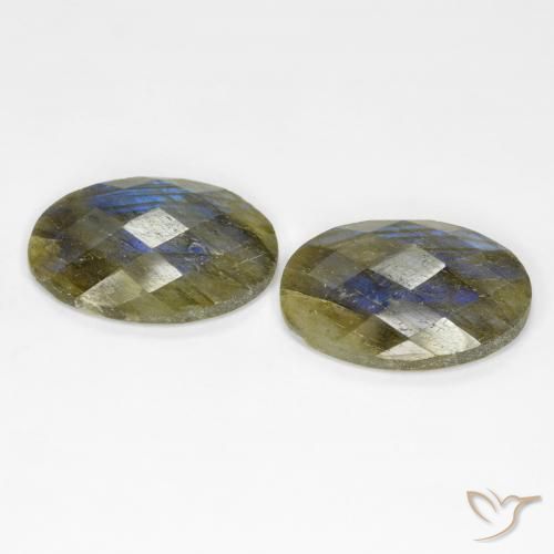 Labradorite Gemstones in 18 x 13.7 mm Size for Sale, Labradorite Stones in Multicolor Color
