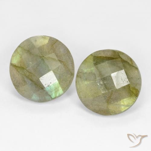 8.19 ct Round Checkerboard Labradorite, 12.2 mm From Madagascar, Photo A