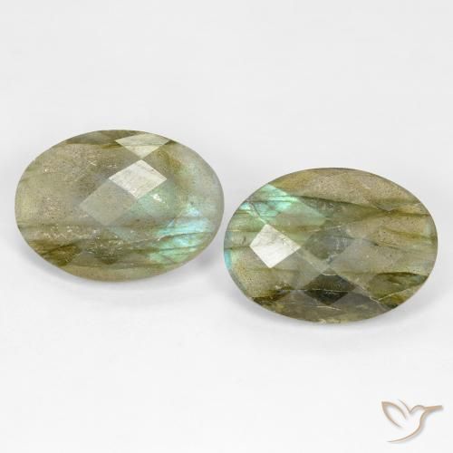 16.4 ct Oval Checkerboard Labradorite, 18.2 x 13.3 mm From Madagascar, Photo A