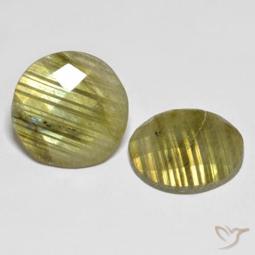 13.35 ctw Multicolor Labradorite Stones, Natural Labradorite in Round Checkerboard Shape for Sale