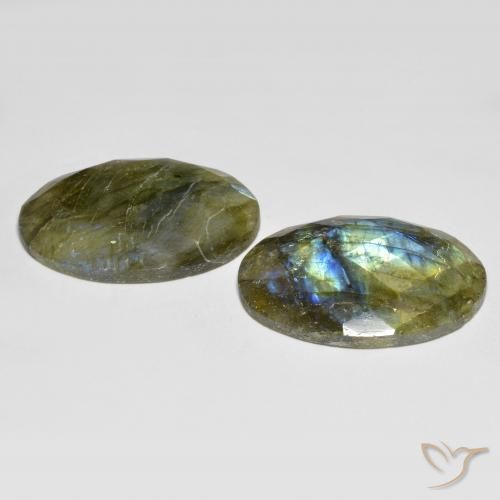 Labradorite Gemstones in 25 x 18 mm (calibrated) Size for Sale, Labradorite Stones in Multicolor Color