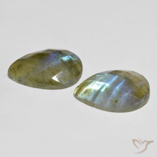 Labradorite Gemstones in 18 x 13 mm (calibrated) Size for Sale, Labradorite Stones in Multicolor Color