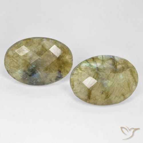 22.96 ct Oval Checkerboard Labradorite, 22.1 x 16.2 mm From Madagascar, Photo A