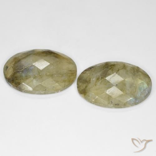 Labradorite Gemstones in 22.3 x 16.3 mm Size for Sale, Labradorite Stones in Multicolor Color