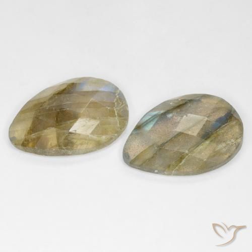 Labradorite Gemstones in 18 x 13 mm (calibrated) Size for Sale, Labradorite Stones in Multicolor Color
