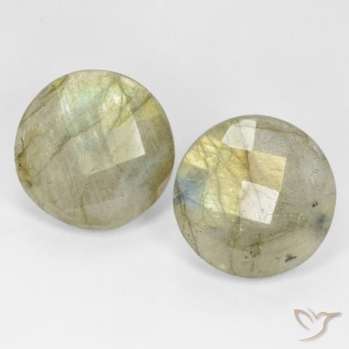 17.63 ct Round Checkerboard Labradorite, 16.1 mm From Madagascar, Photo A