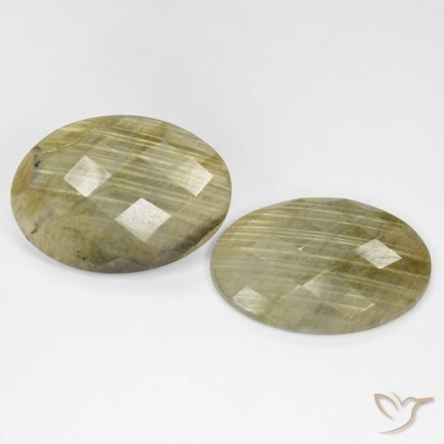 30.12 ctw Multicolor Labradorite Stones, Natural Labradorite in Oval Checkerboard Shape for Sale