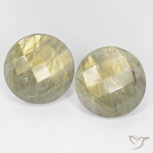 17.72 ct Round Checkerboard Labradorite, 16.2 mm From Madagascar, Photo A