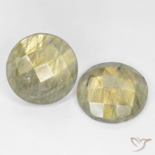 17.72 ctw Multicolor Labradorite Stones, Natural Labradorite in Round Checkerboard Shape for Sale