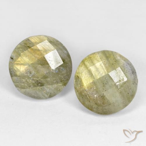 8.10 ctw Multicolor Labradorite Gemstones, Labradorite Gems in Round Checkerboard Shape for Sale.