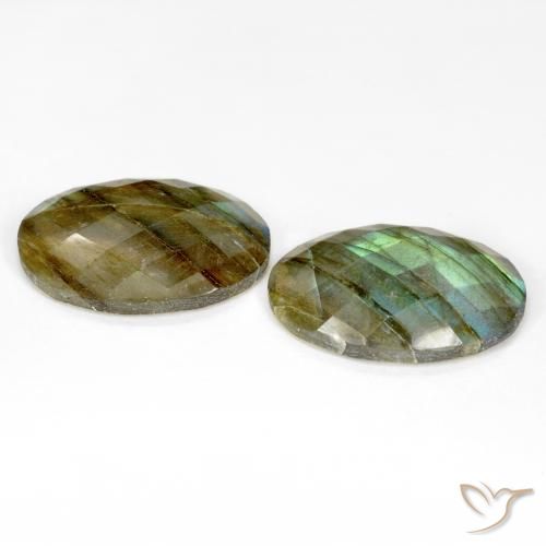 Labradorite Gemstones in 20 x 15 mm (calibrated) Size for Sale, Labradorite Stones in Multicolor Color