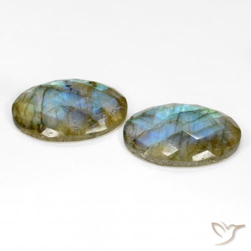 Labradorite Gemstones in 20 x 15 mm (calibrated) Size for Sale, Labradorite Stones in Multicolor Color