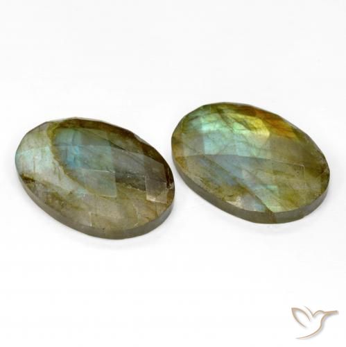 Labradorite Gemstones in 20 x 15 mm (calibrated) Size for Sale, Labradorite Stones in Multicolor Color