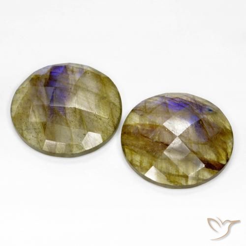 Labradorite Gemstones in 20 mm (calibrated) Size for Sale, Labradorite Stones in Multicolor Color