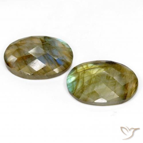 Labradorite Gemstones in 21.3 x 15.4 mm Size for Sale, Labradorite Stones in Multicolor Color