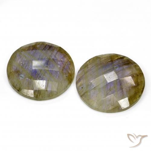 Labradorite Gemstones in 20 mm (calibrated) Size for Sale, Labradorite Stones in Multicolor Color