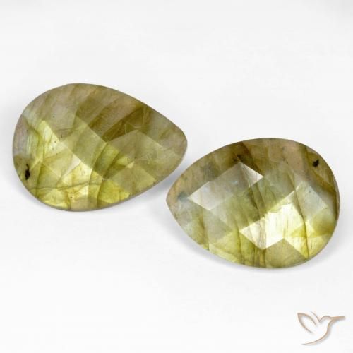 12.66 ct Pear Checkerboard Labradorite, 18 x 13.2 mm From Madagascar, Photo A