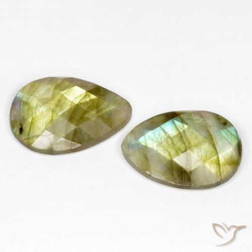 Labradorite Gemstones in 18 x 13 mm (calibrated) Size for Sale, Labradorite Stones in Multicolor Color