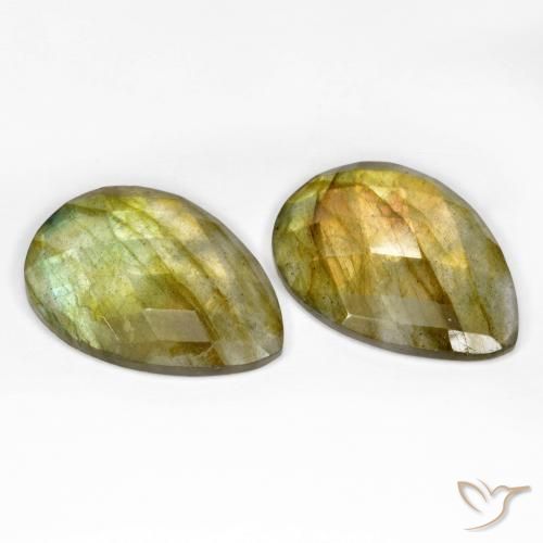 Labradorite Gemstones in 22.1 x 16.1 mm Size for Sale, Labradorite Stones in Multicolor Color