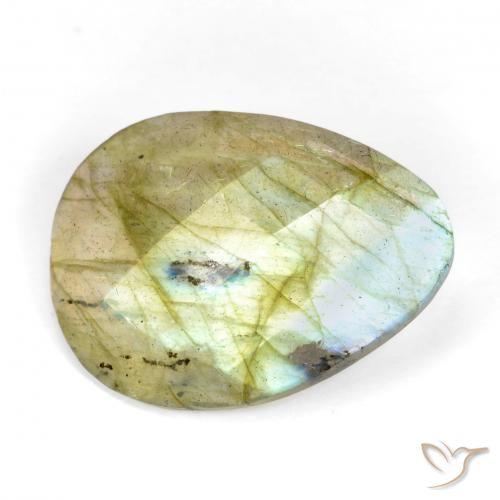 Labradorita Multicolor Tablero de Ajedrez Pera de 7.84 ct de Madagascar, dimensión 20,1 x 14,7mm, piedra preciosa natural No tratado, claridad Translúcido, Labradorita de 1 pieza en color Multicolor, dureza Mohs de 6 - 6.5, Photo A